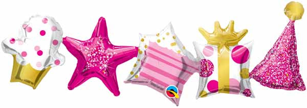 Garland Balloon™ Birthday Pink